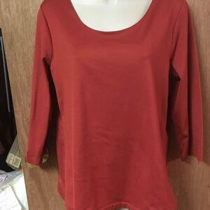 Christopher & Banks Rust Long Sleeve Top